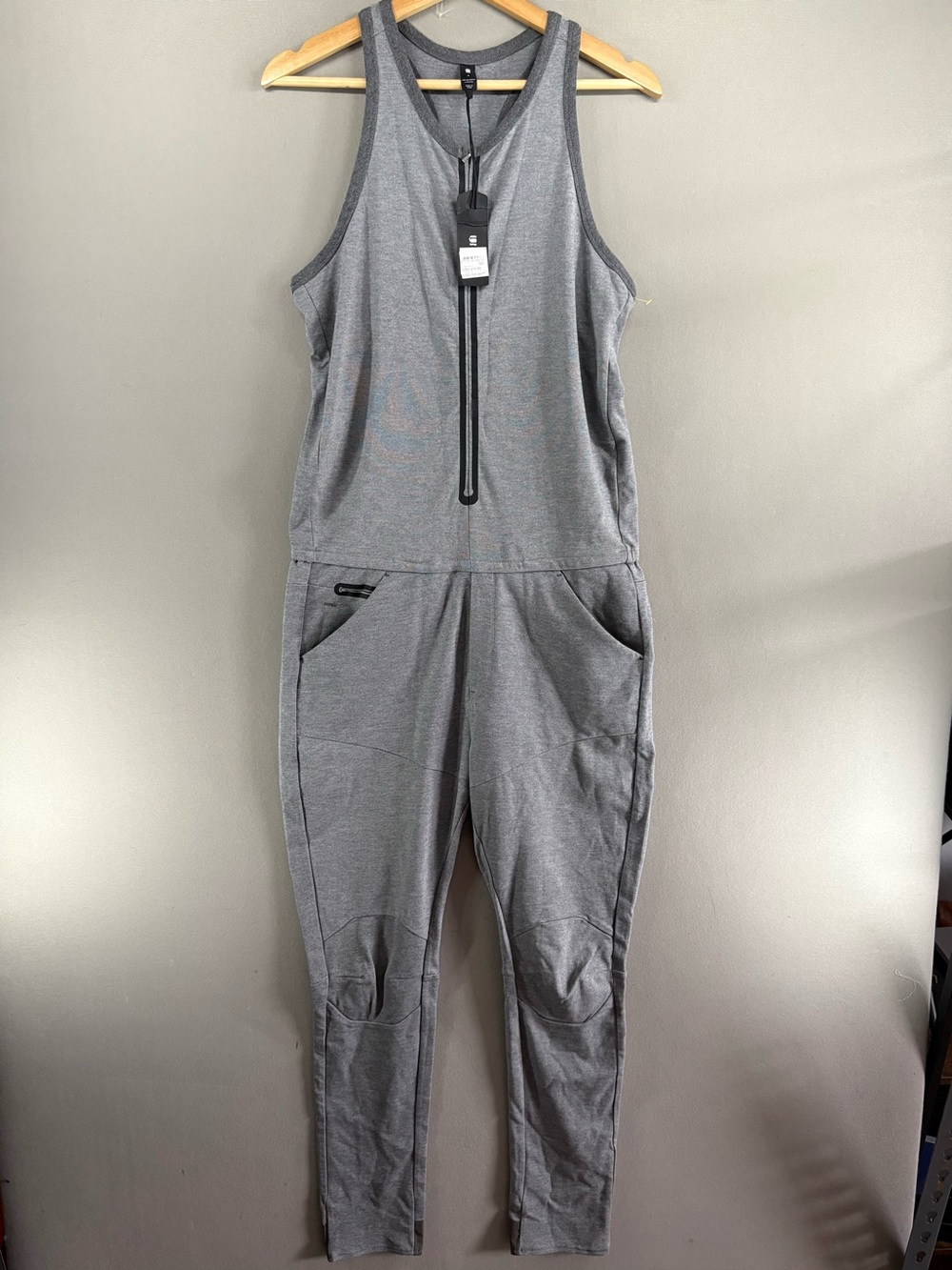 G Star Raw Ciaran Suit Women JumpSuit Gray Stretch One Piece NWT Medium